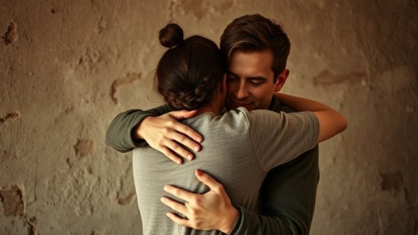Emotional embrace showing resilience and connection.