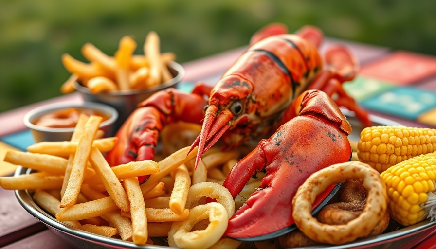 Balanced lifestyle routine with seafood and sides feast.