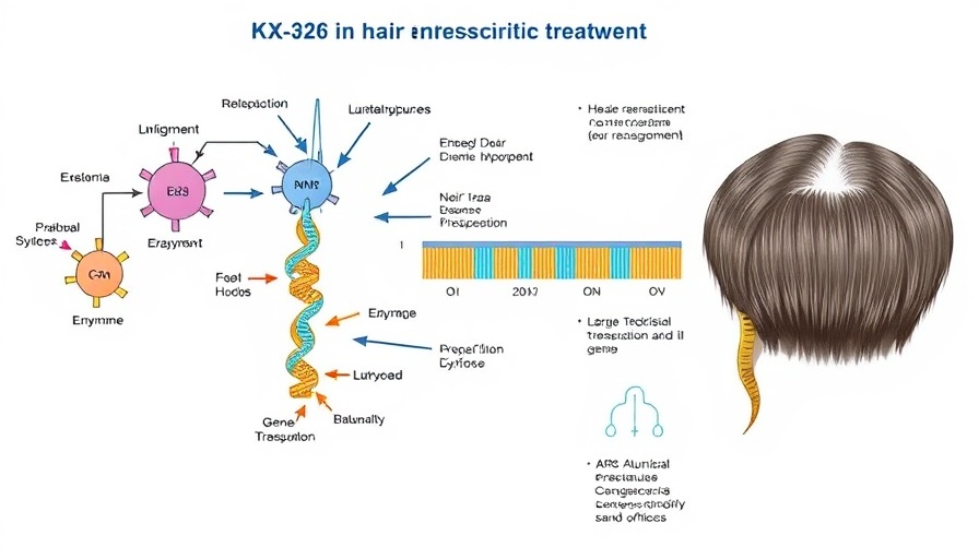 Diagram of KX-826 in hair loss treatment mechanism.