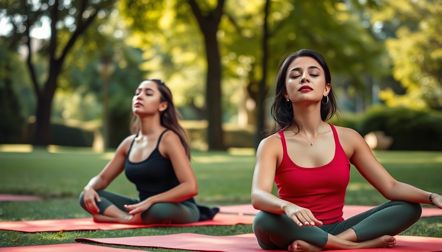 Two women meditating outdoors, illustrating mindfulness and Transcendental Meditation.