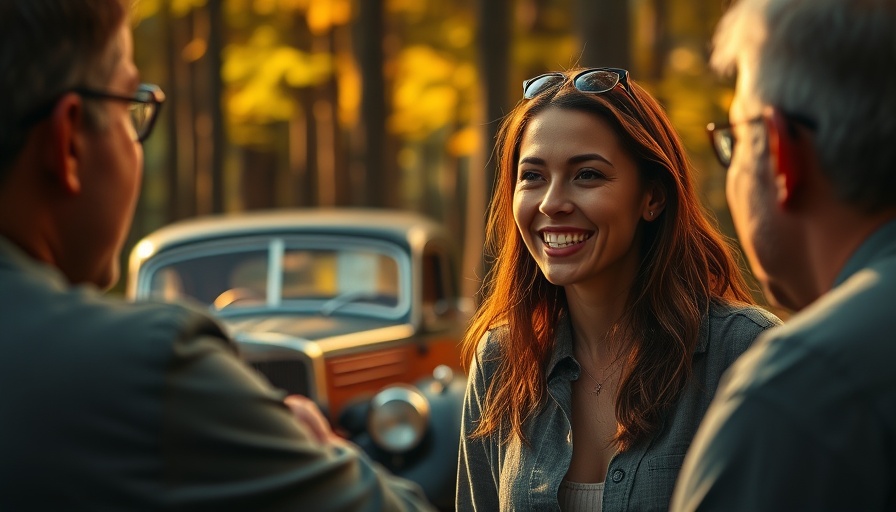 Warm scene from 'Sorry Baby' with woman smiling outdoors.