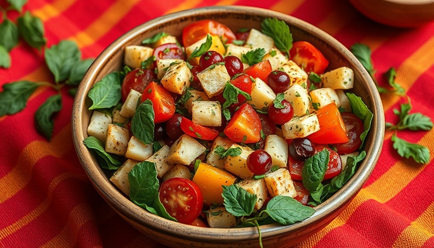 Vibrant Tuscan Panzanella Salad with fresh ingredients.