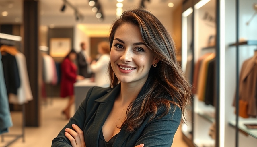 Woman exuding confidence in a fashion boutique, healthy lifestyle changes.