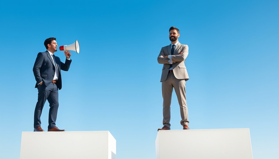 Businessmen communicating on platforms, symbolizing future of business interaction.