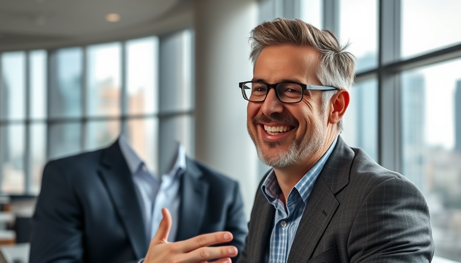 Confident middle-aged professional in office, leadership development