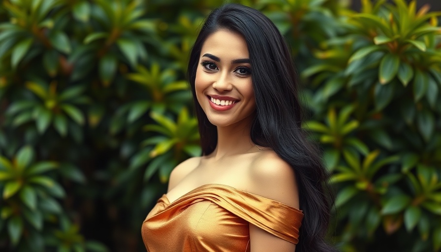 Ayesha Curry wellness routine inspiration in a golden dress with greenery.