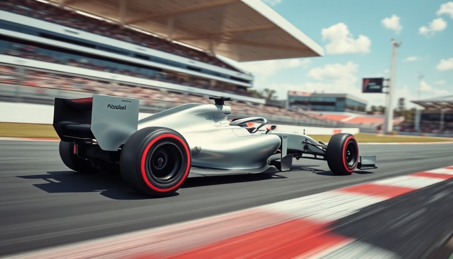 High-speed Formula One car zooming past on racetrack, Apple F1 streaming rights impact.