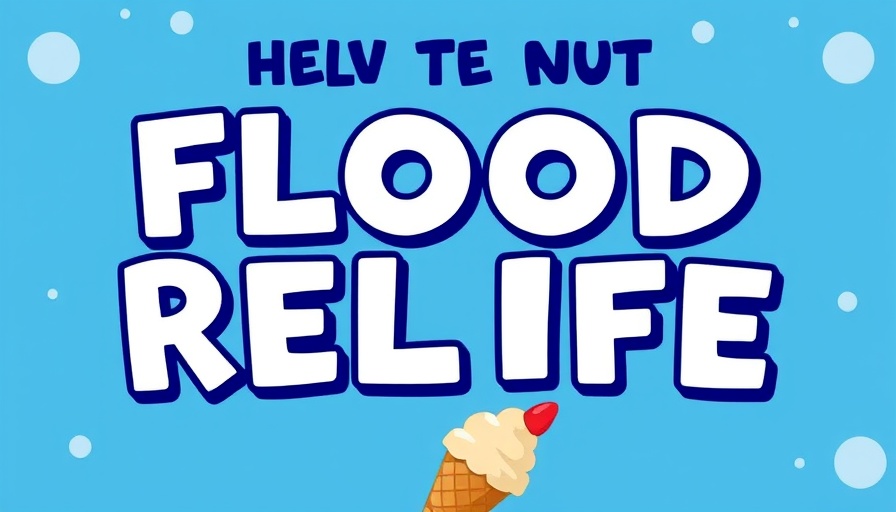 Promotional poster for Texas flood relief restaurant initiative event.