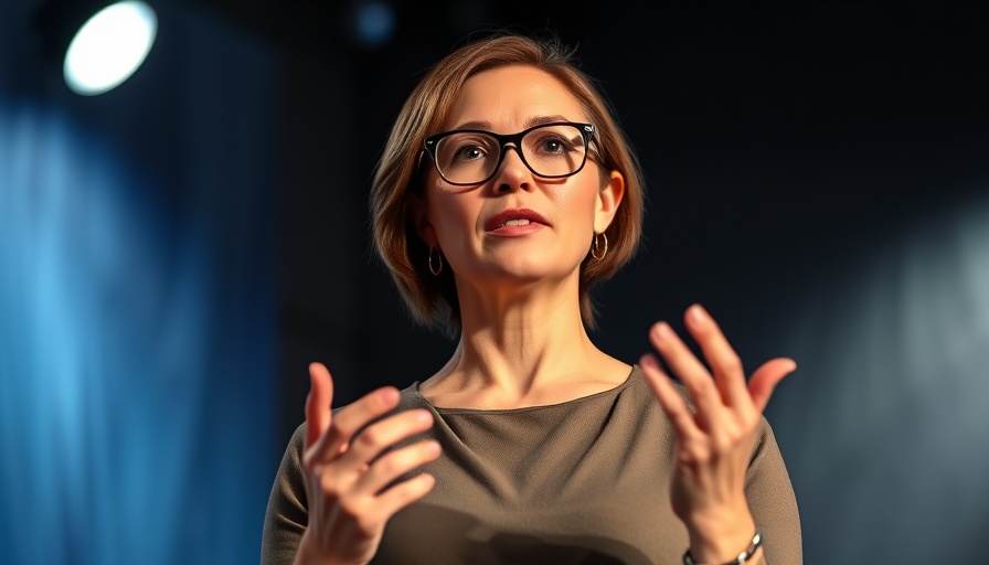 Woman discussing future of business on stage