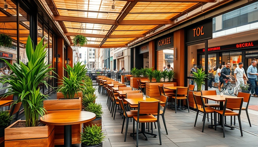 Modern outdoor restaurant seating with stylish decor in the restaurant industry news.