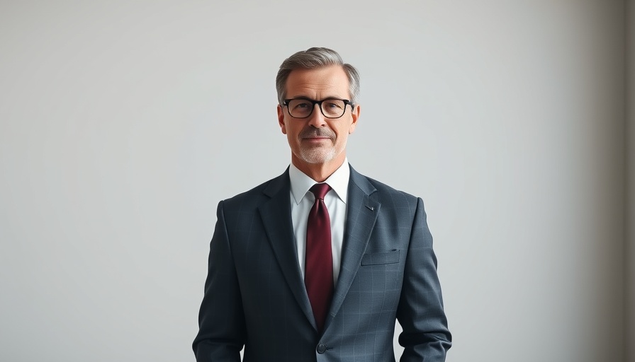 Portrait of a confident man in a suit, representing an investment platform for early-stage restaurant brands.