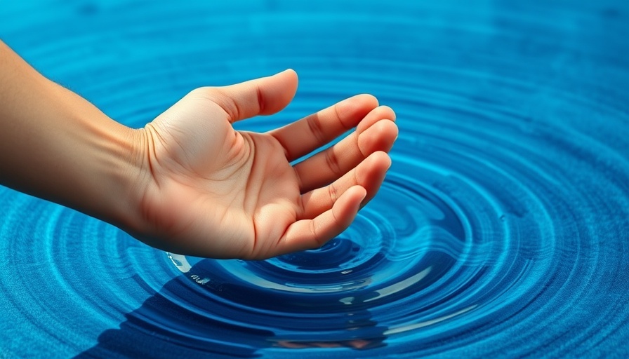 Illustration of a hand creating ripples on water for U.S. STEM education gap article.