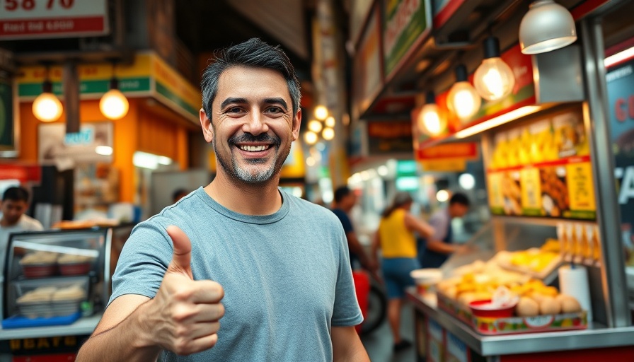 Expat community in Malaysia enjoying local cuisine at a street food stall.