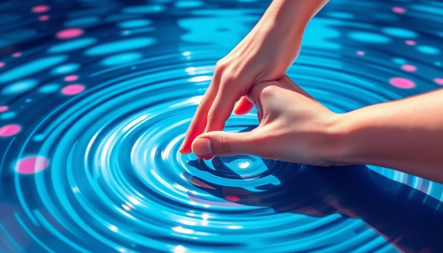 Magazine cover illustration with hand and water ripples for visual impact.
