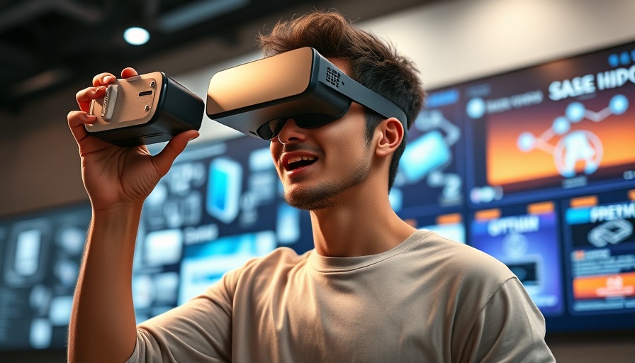 Young man discussing the future of business with VR glasses.