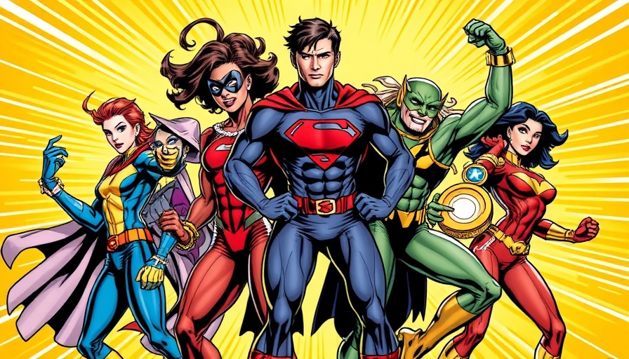 Colorful superhero comic illustration representing teamwork and energy.