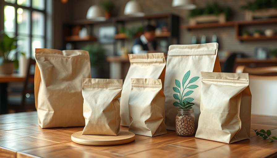Sustainable Packaging Solutions for Restaurants displayed on a wooden table.