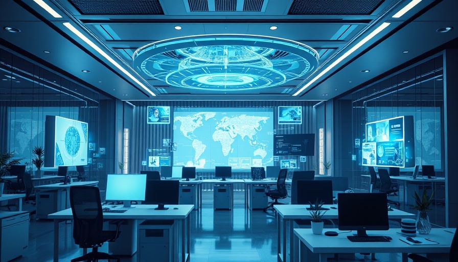 Conceptual futuristic office representing the future of business.