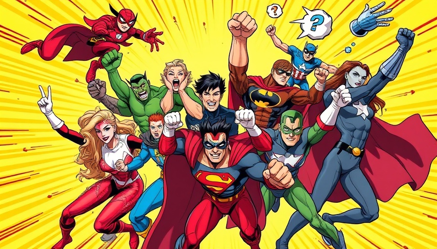 Avoid hero trap in change management with diverse superheroes in dynamic poses.