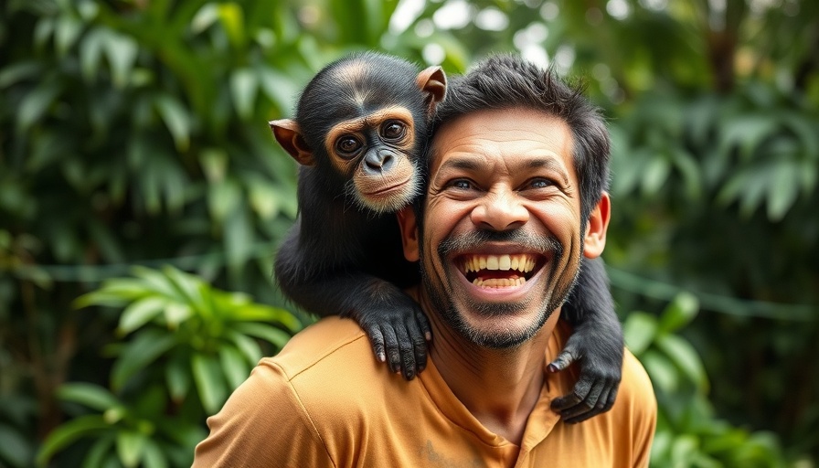 Joyful interaction with wildlife emphasizing harmony with nature.