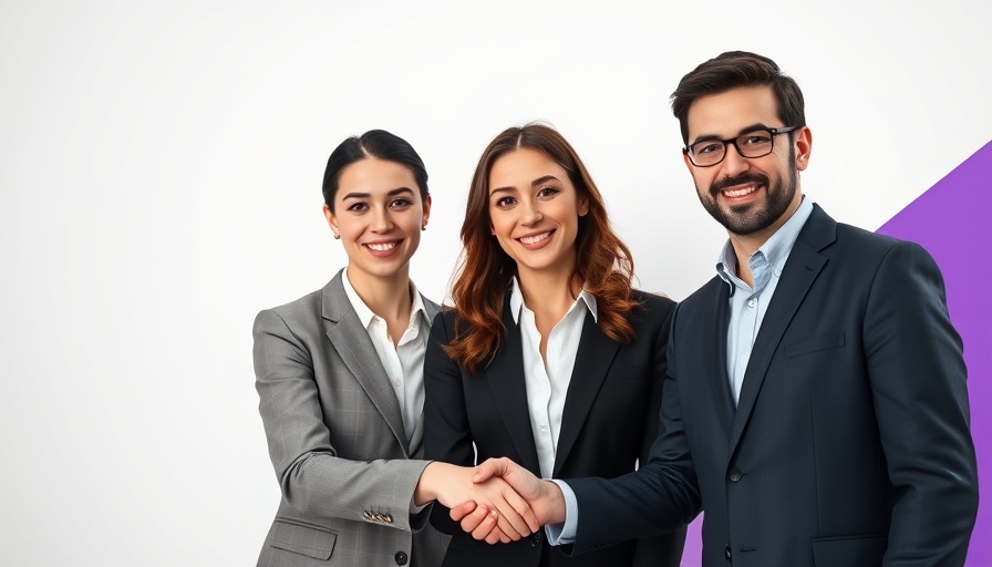 B2B influencer marketing agencies concept with business professionals shaking hands.