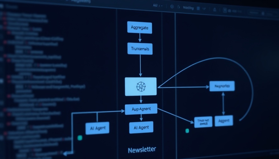 AI workflow diagram for newsletter insights showing process connections.