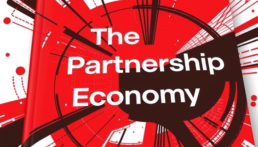 'The Partnership Economy' book cover featuring red and black circles.