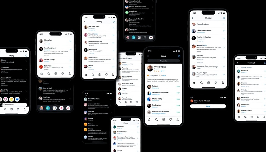 Creative interactive collage showcasing Threads app interface.