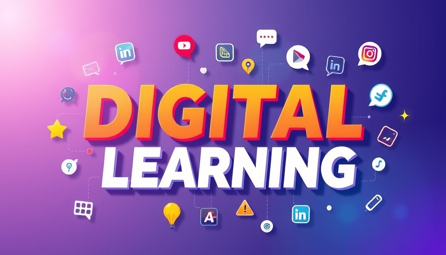 Social Video Learning Content highlighted in bold graphic design with icons.