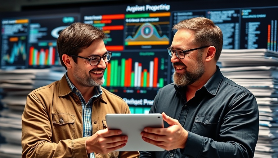 Prototyping with AI discussion featuring two men with digital prototype.