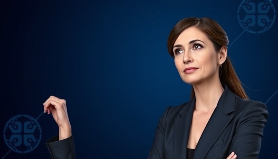 Podcast promotional image featuring a professional woman discussing influencer marketing strategies.