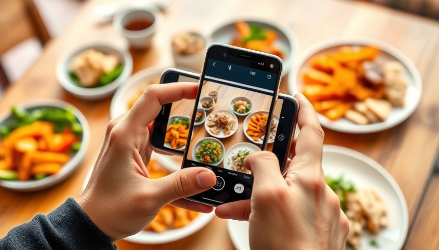 Smartphone capturing food image for influencer marketing strategies in restaurants.