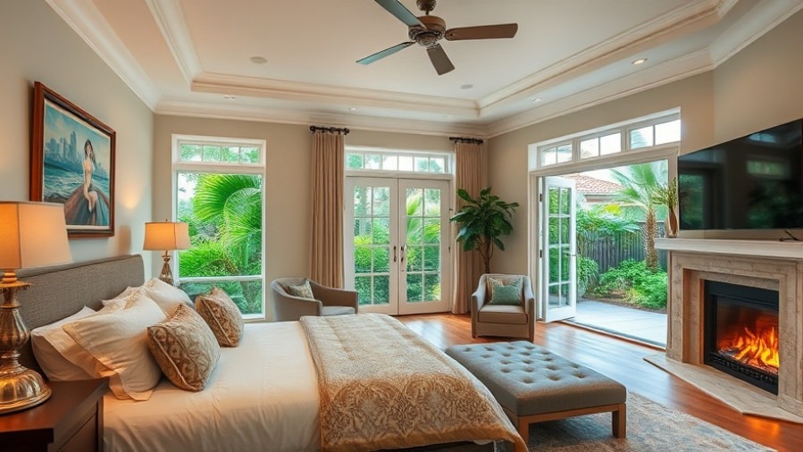 Luxurious bedroom suite showcasing creativity and home design inspiration with tropical views.