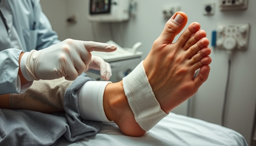 Medical examination highlighting toe malunion issues.