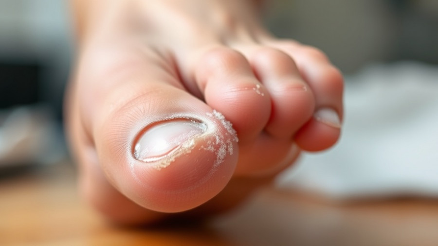 Close-up of heel callus treatment with layer removal.