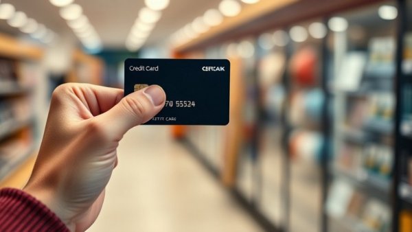 Hand holding credit card, zero credit card processing fees concept.