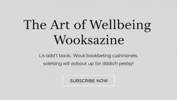 Minimalist advertisement for spa deals in The Art of Wellbeing Bookazine.