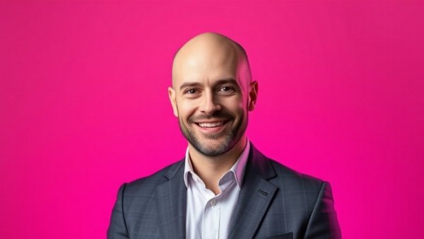 Professional podcast cover featuring a confident man, hospitality industry innovation podcast.