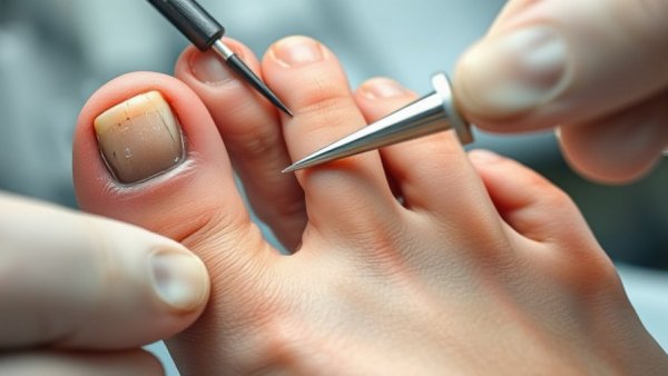 Ingrown nail removal procedure in clinical setting.