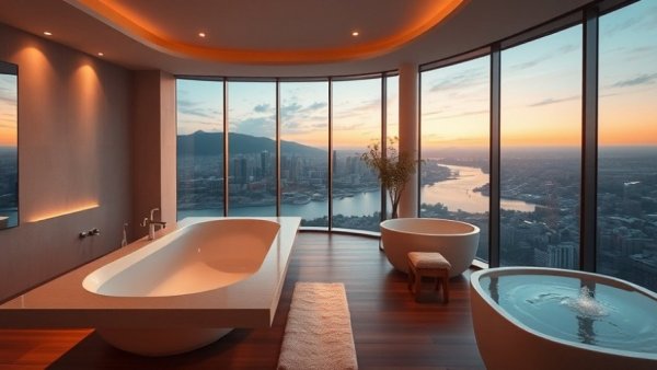 Serene spa room at sunset, ideal for spa weekend getaways.