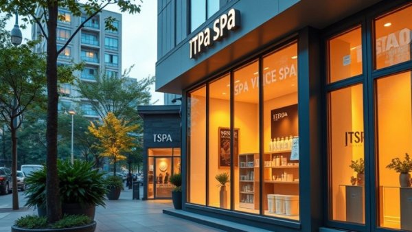 Modern spa exterior in NYC, ideal for spa weekend getaways.