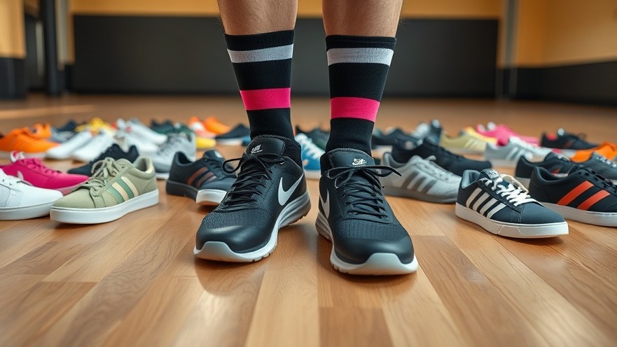 Colorful array of minimalist workout shoes on gym floor, featuring barefoot training designs.