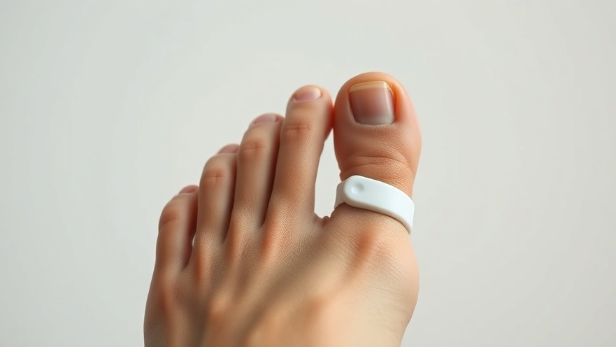 Close-up of toenail brace showcasing podiatrist care for toenail health.
