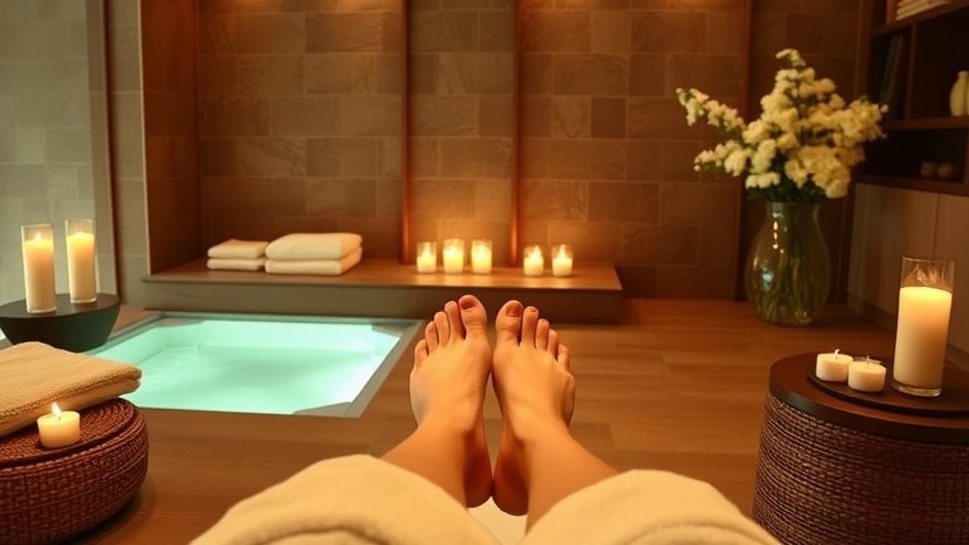 Luxurious spa setting for pain management for feet, pampering ageing feet.