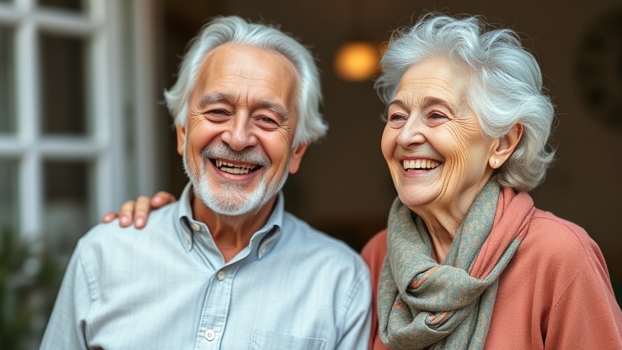 Elderly couple smiling, highlighting benefits of walking 7000 steps a day for health.