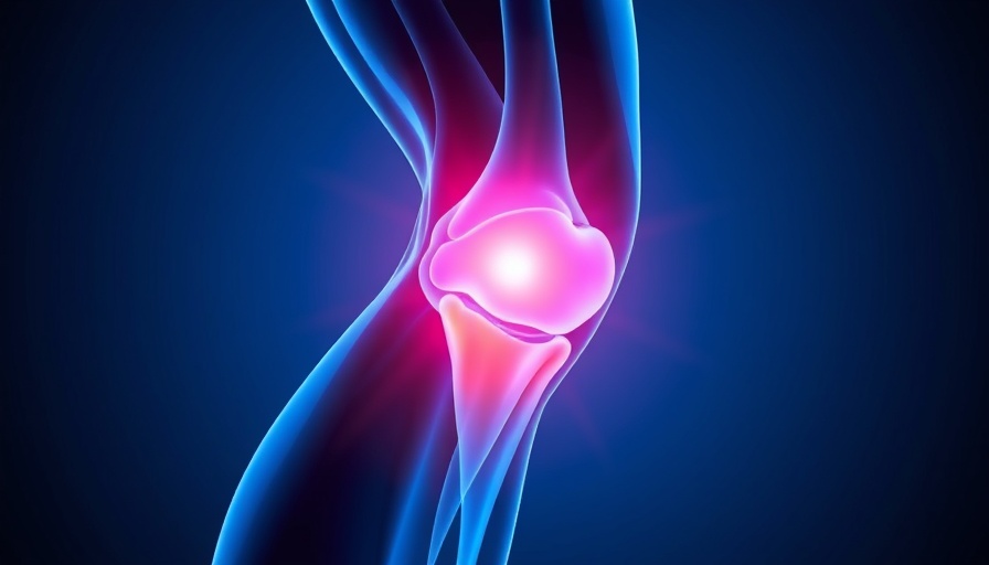 Anatomical knee illustration highlighting walking adjustment delays knee surgery.