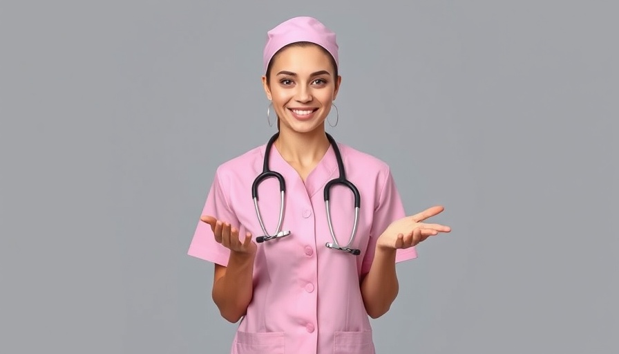 Professional explaining how to treat calluses at home, in pink uniform.
