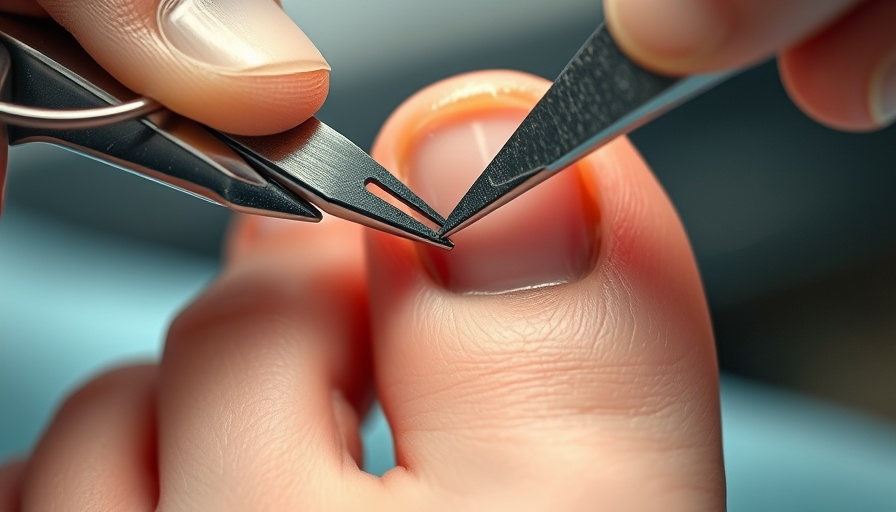 Toenail cleaning for nail fungus solution in a clinical setting.