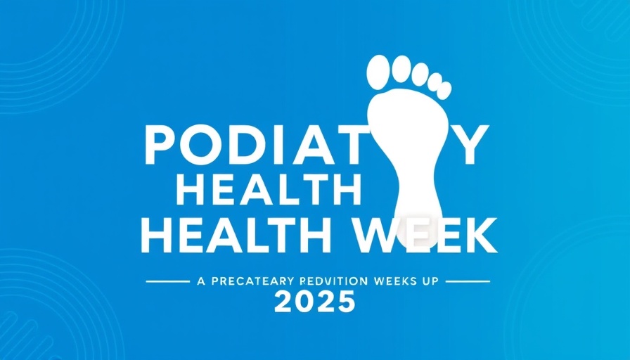 Podiatry Health Week 2025 logo design in blue and teal.