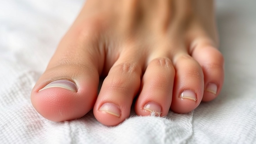 Close-up of foot callus removal for thick toenails home remedy.